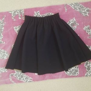 Zara Basics Ruched Elastic Waist Skirt Black